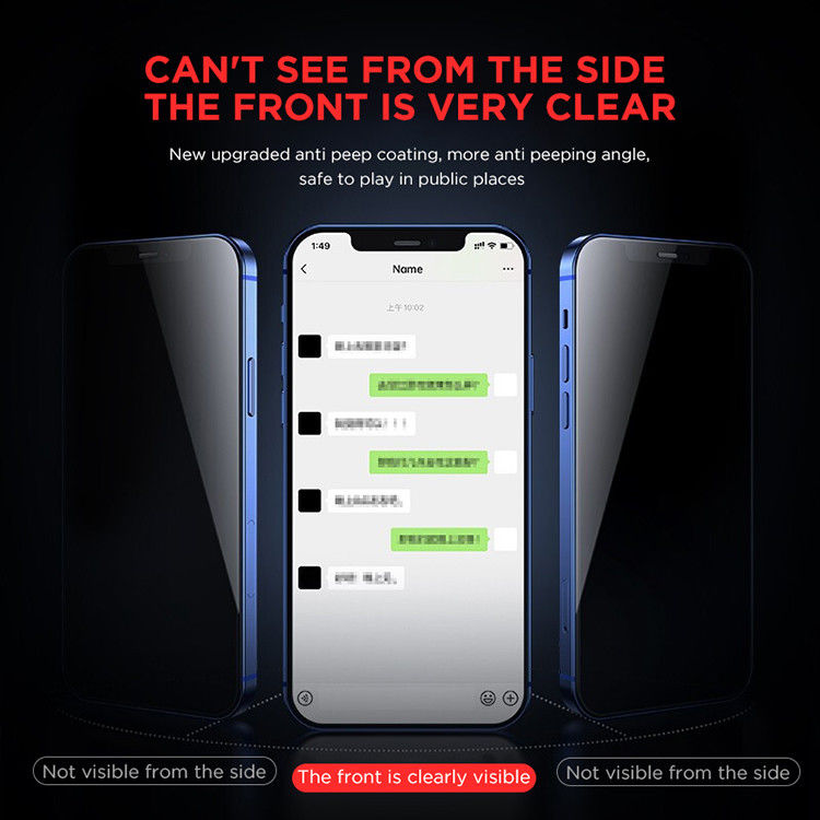 Anti Glare Phone Screen Protector Anti Shock Anti Spy Privacy 9H Temper